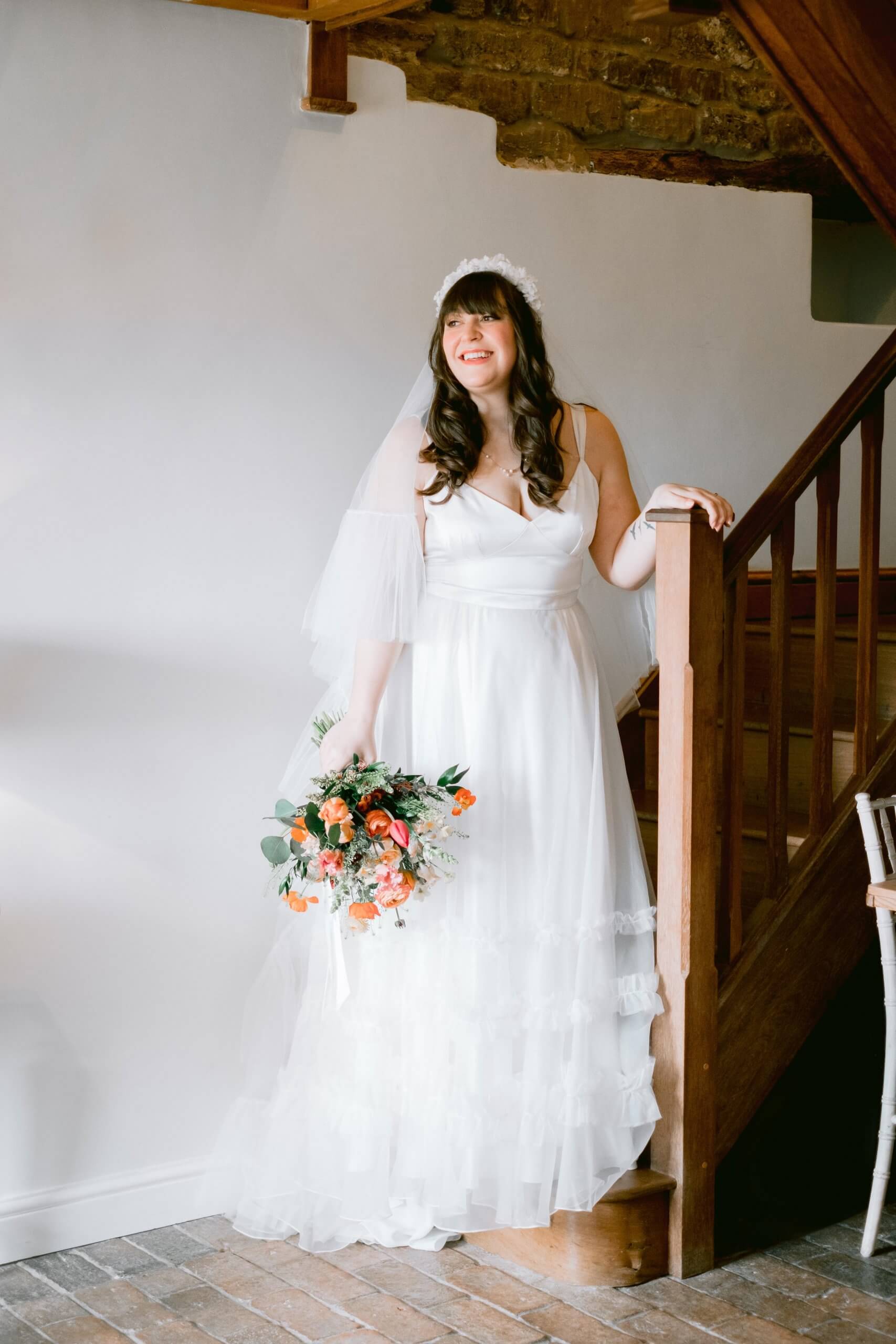 Anna with her beautiful wedding dress